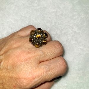 Tiger eye Sterling ring 925